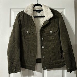 Hunter Green Corduroy Trucker Jacket